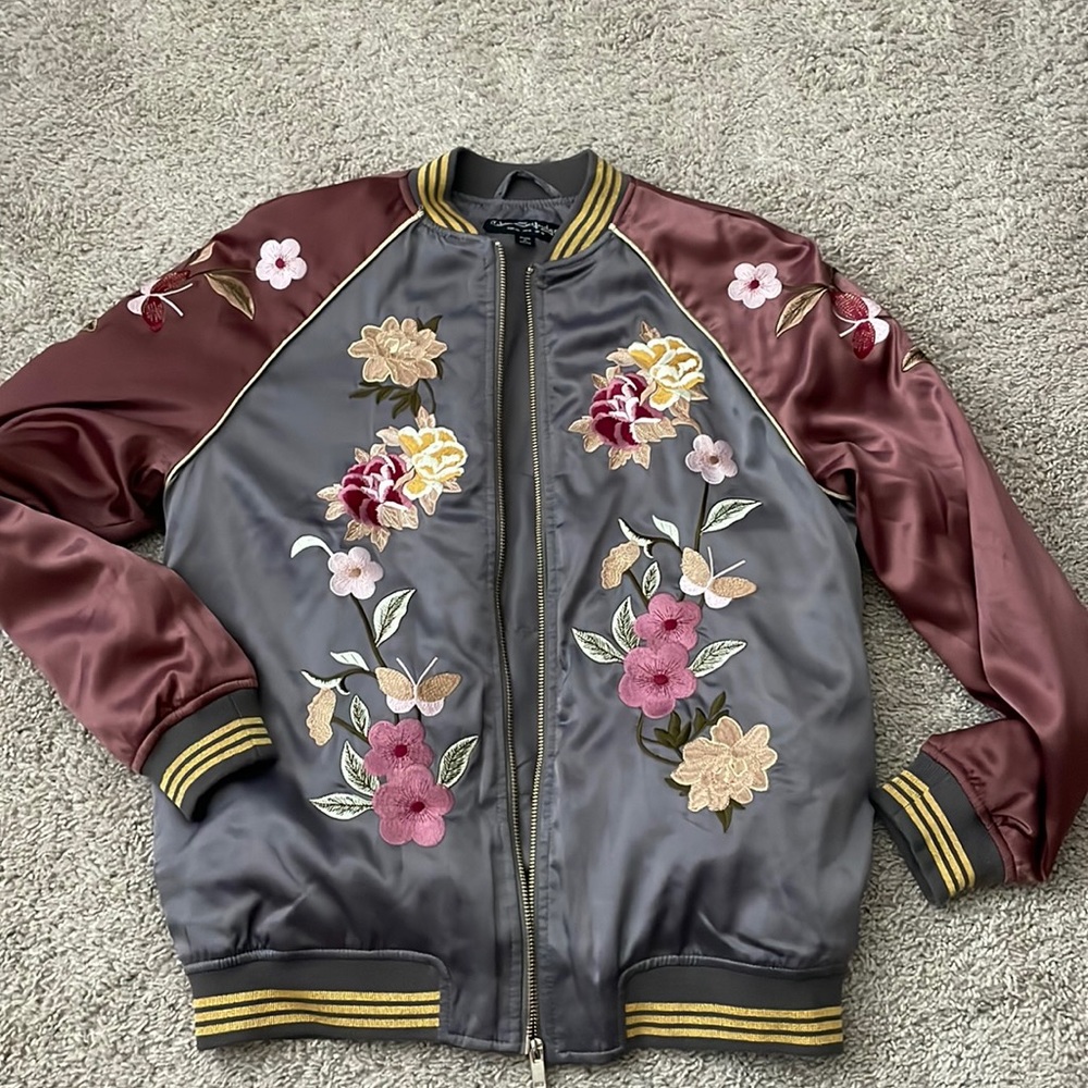 Silk floral bomber jacket - ONLY WORN ONCE